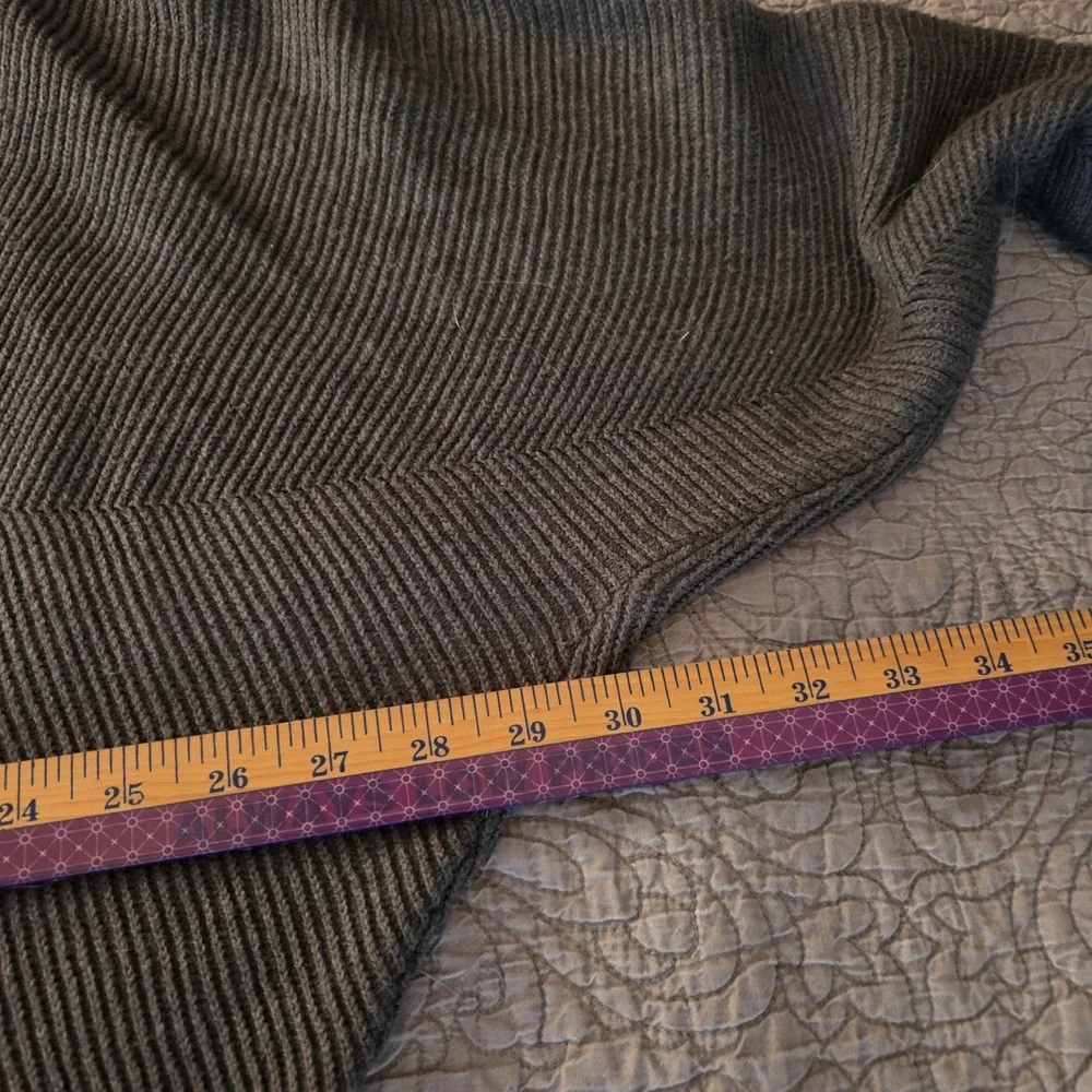 Worthington Cardigan Womens XL Dolman Sleeve Waterfall Collar Gray Lagenlook‎